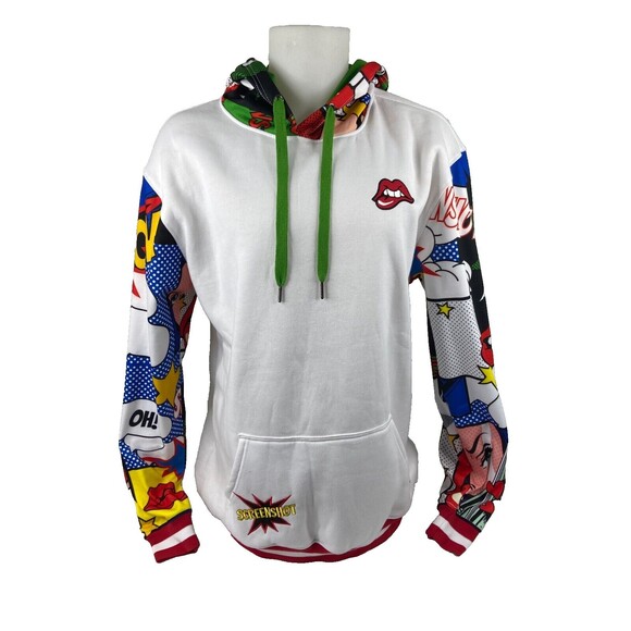 Screenshot Other - Screenshot Pop Art Hoodie Men 3XL White Fleece Pullover